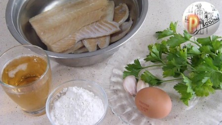 Ingredientes para buñuelos de bacalao