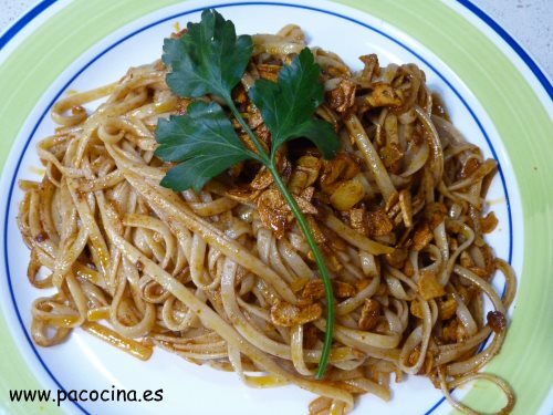 Espaguetis al pimentón de la Vera final Espaguetis al pimentón de la Vera final