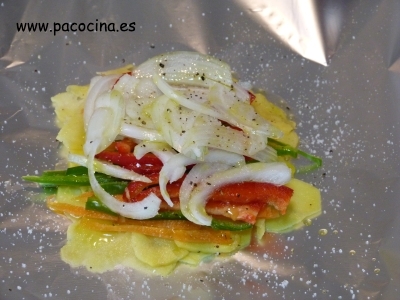 Merluza en papillote poner verduras Merluza en papillote poner verduras