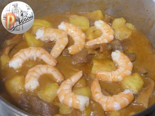 Níscalos con langostinos y patatas langostinos Níscalos con langostinos y patatas langostinos