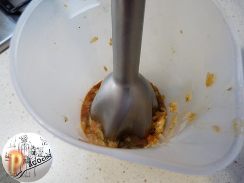 Níscalos con langostinos y patatas triturar Níscalos con langostinos y patatas triturar