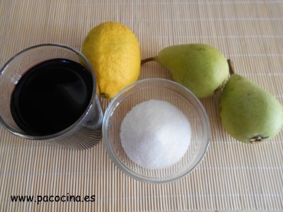 Peras al vino tinto ingredientes Peras al vino tinto ingredientes