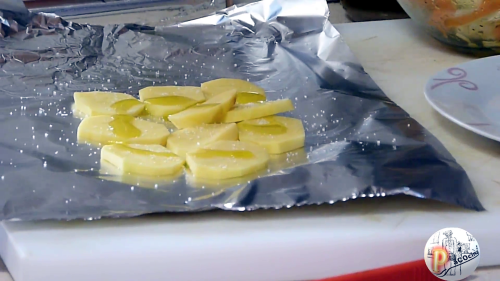 Salmón en papillote patatas Salmón en papillote patatas