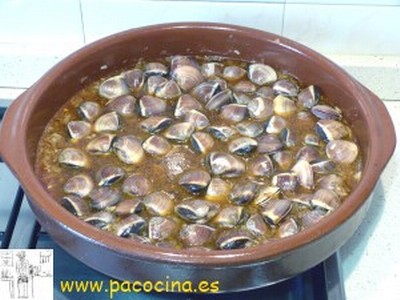 Almejas y gambas en salsa Almejas y gambas en salsa