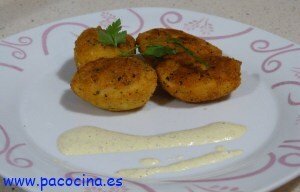 Huevos rellenos fritos Huevos rellenos fritos