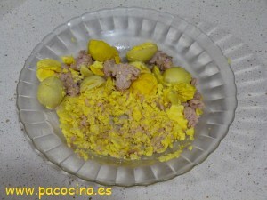 Huevos rellenos fritos Huevos rellenos fritos