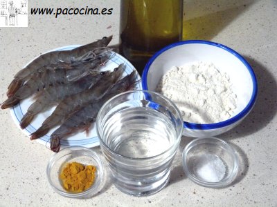 Langostinos a la gabardina ingredientes