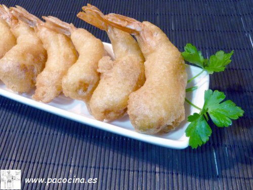 Langostinos a la gabardina Langostinos a la gabardina