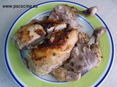 Pollo a la mostaza, asado al estilo francés trinchar Pollo a la mostaza, asado al estilo francés trinchar