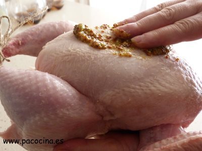 Pollo a la mostaza, asado al estilo francés untar Pollo a la mostaza, asado al estilo francés untar